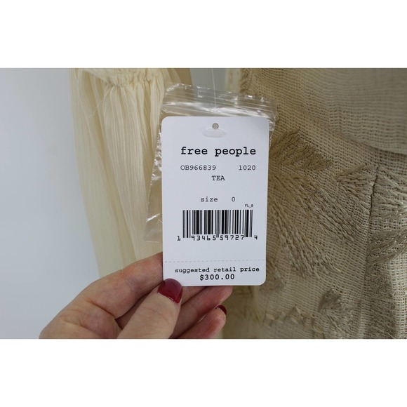 Free People Cleo Mini Dress Tea Sz 0 Boho Embroidered - Picture 10 of 12
